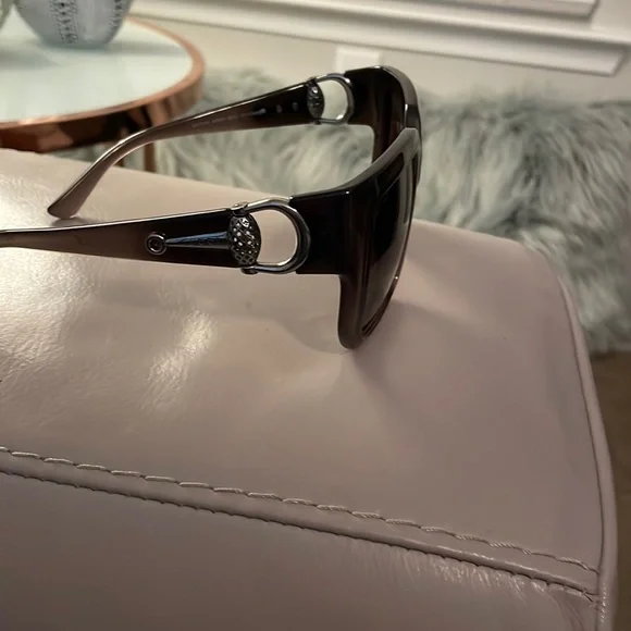Brown Gucci sunglasses with buckle, never worn Super fab never worn unisex Gucci sunglasses. COMES... | Depop main image 4